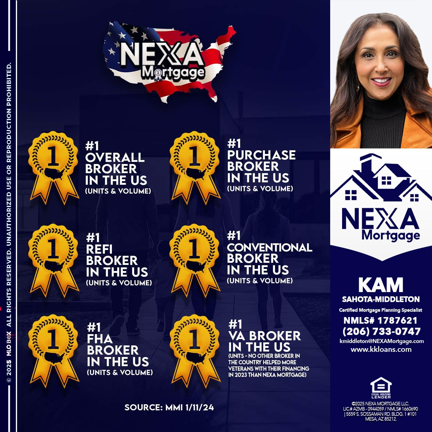 #1 - Kam Sahota-Middleton, CFP, CMPS -Mortgage Loan Officer
