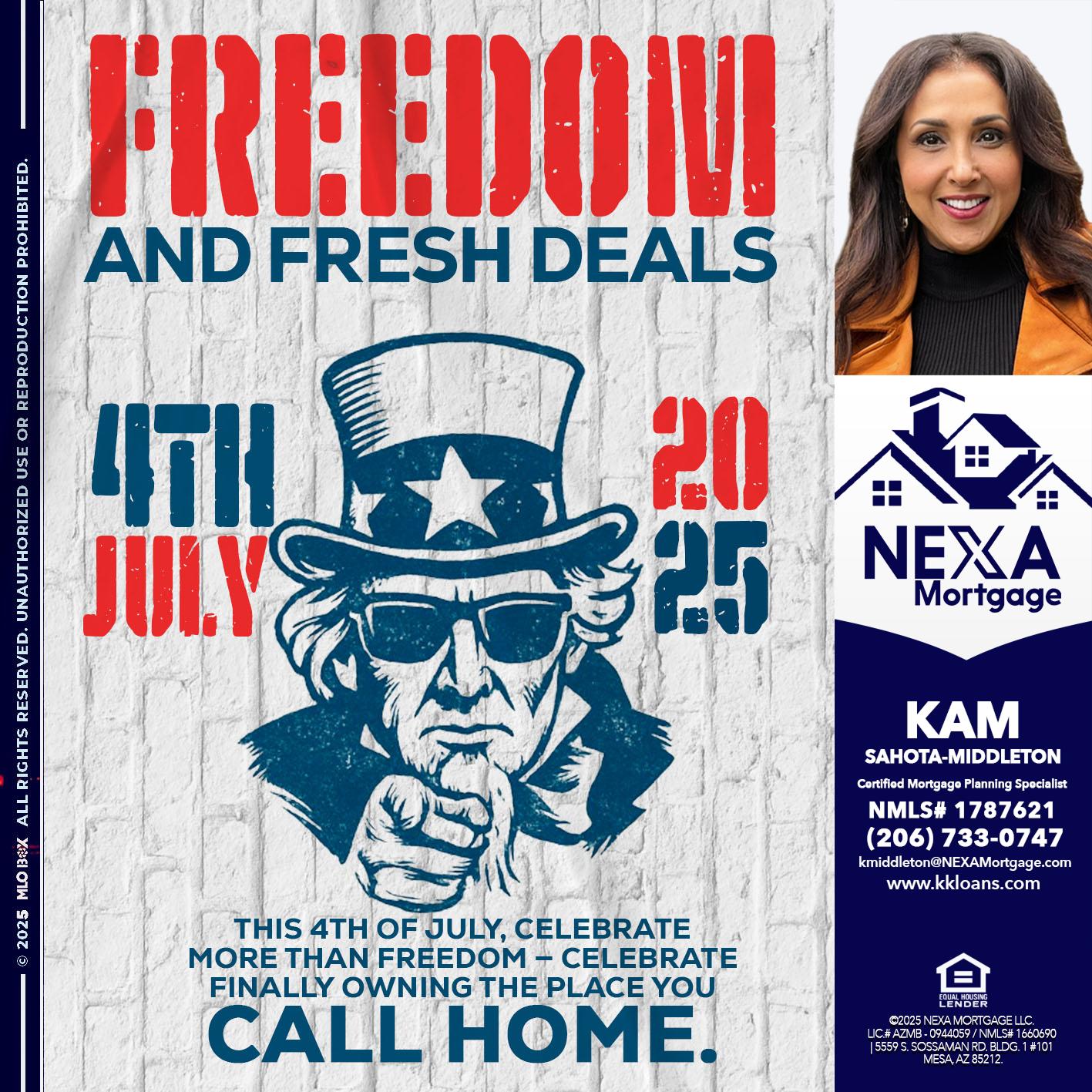 FREEDOM - Kam Sahota-Middleton, CFP, CMPS -Mortgage Loan Officer