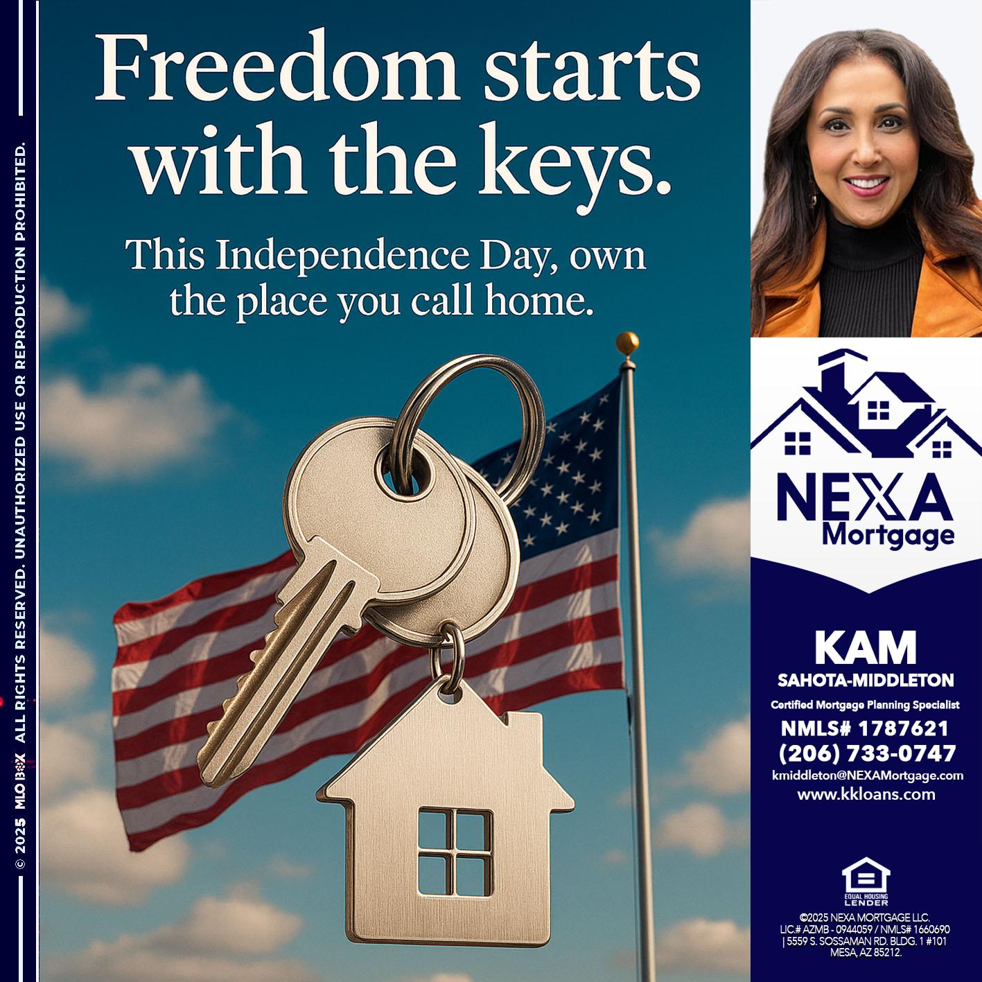 FREEDOM STARTS - Kam Sahota-Middleton, CFP, CMPS -Mortgage Loan Officer