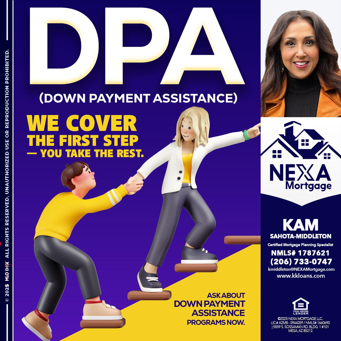 DPA LOANS - Kam Sahota-Middleton, CFP, CMPS -Mortgage Loan Officer
