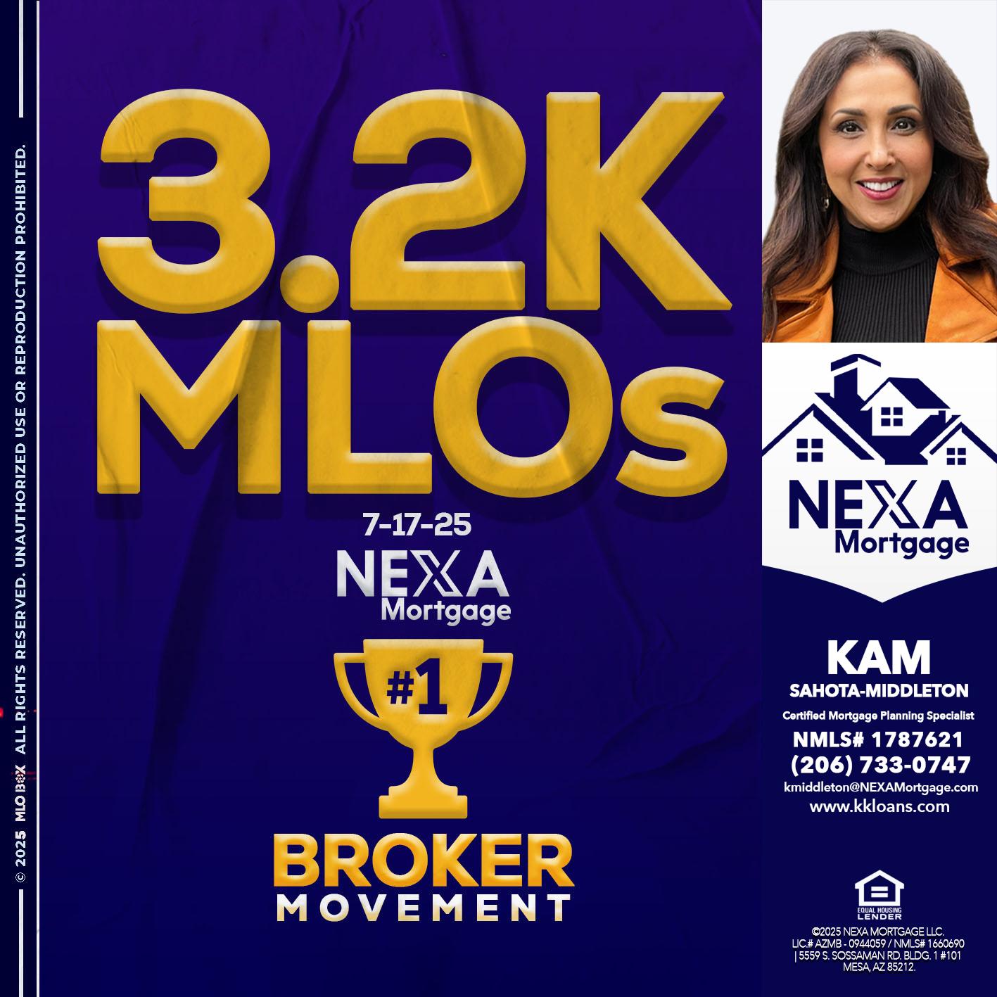 3.2K MLOs - Kam Sahota-Middleton, CFP, CMPS -Mortgage Loan Officer